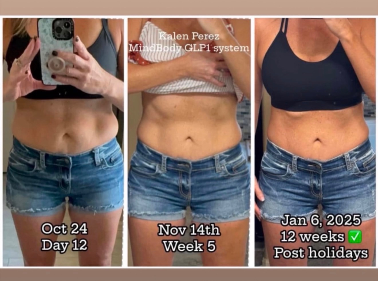 Midsection transformation over 12 weeks on the GLP-1 system